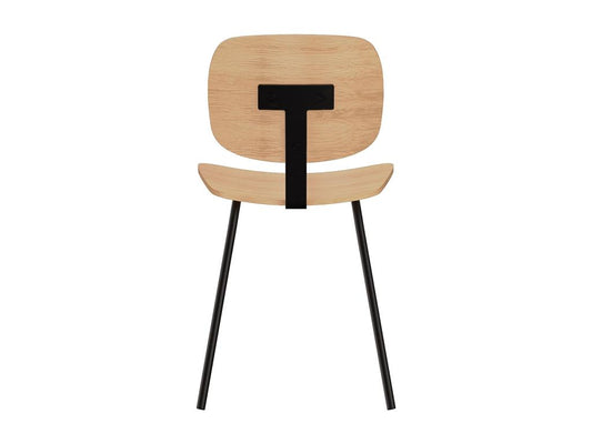 Lot de 2 chaises en bois plaqué frêne et pieds en métal - Sweat à capuche