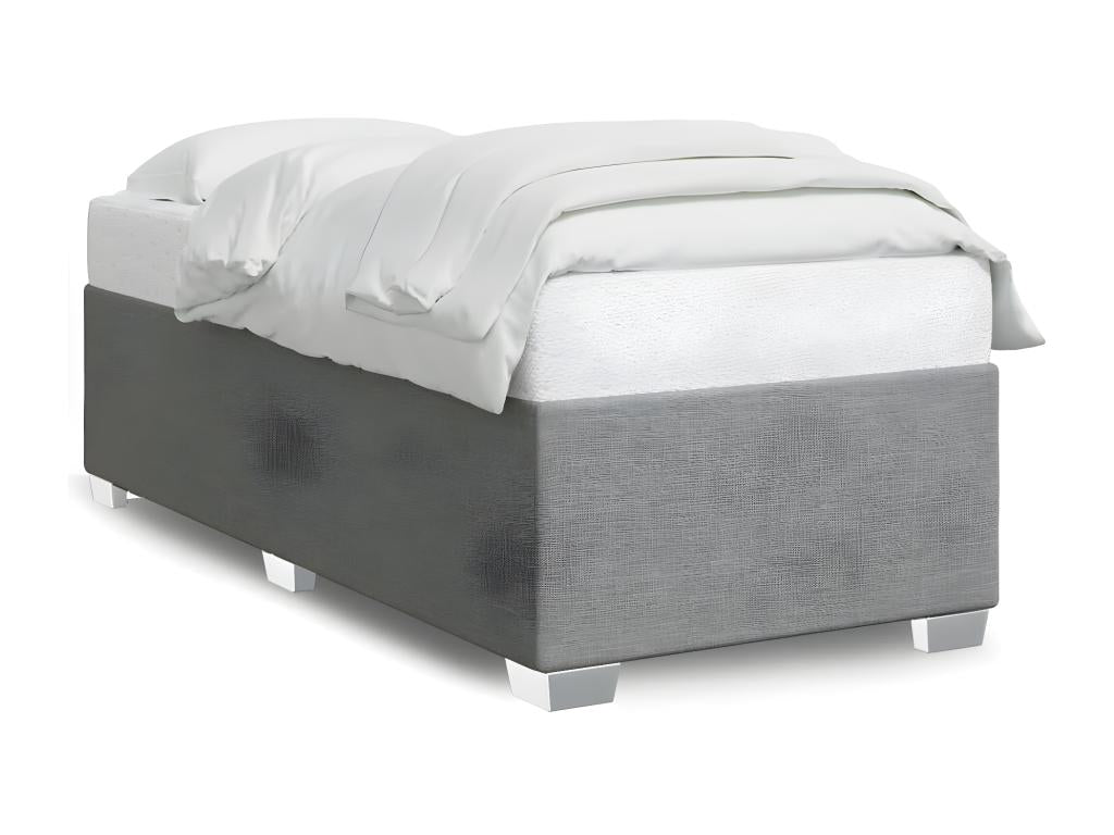 Cadre de lit Gris clair 100x200 cm Tissu