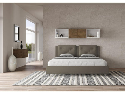 Lit Vertchez taille coffre rembourré 200x200 similicuir cappuccino Vertchez