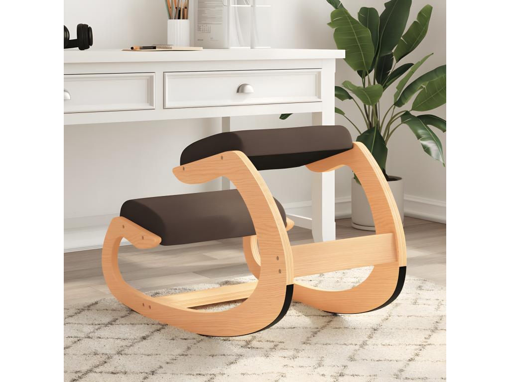 Chaise assis-genoux marron 55x84x55 cm contreplaqué de bouleau