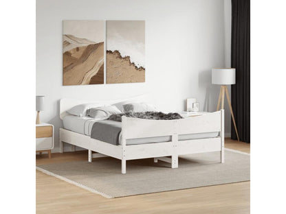 Cadre de lit avec tête de lit blanc 150x200 cm bois pin massif