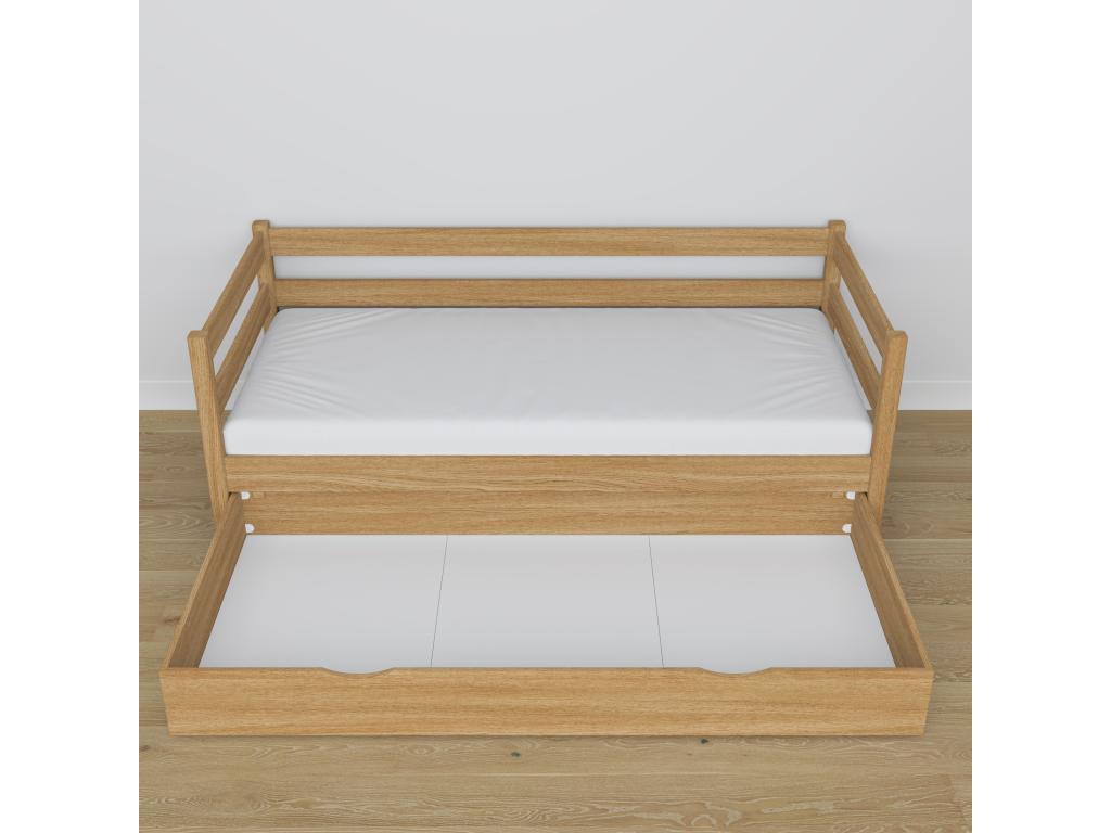 Lit banquette en chêne - avec tiroir N01 Chêne Naturel 100x190