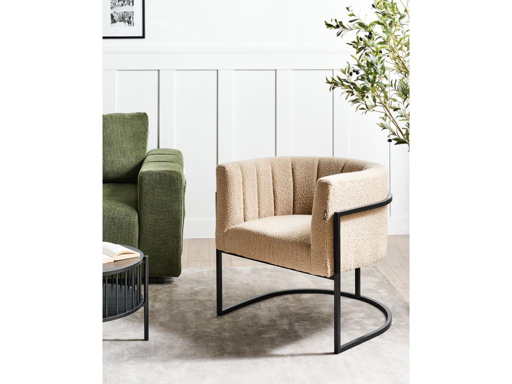 Fauteuil Vertchez II Bouclé Beige