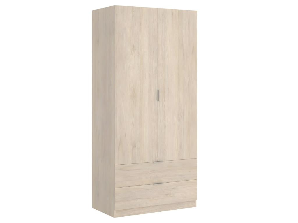 Armoire placard meuble de rangement coloris naturel - Longueur 81 x Hauteur 184 x Profondeur 52 cm