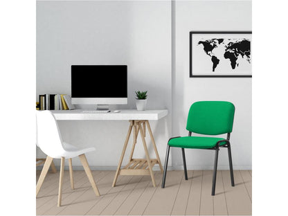 Chaise de conférence - Tissu / Métal noir mat - Vert - Vertchez