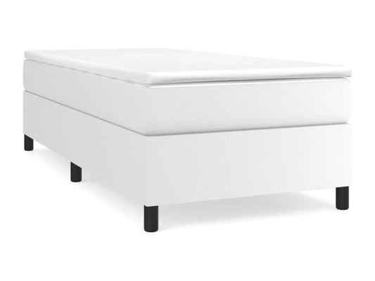Lit à sommier tapissier avec matelas Blanc 90x200 cm Similicuir