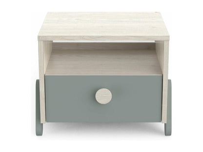Chevet Scandinave 1 Tiroir 1 Niche L39 cm Bois et Vert - Vertchez