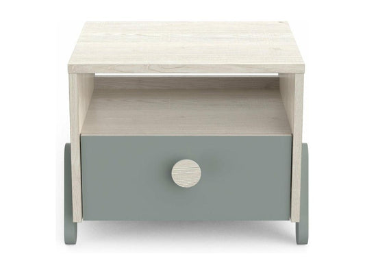 Chevet Scandinave 1 Tiroir 1 Niche L39 cm Bois et Vert - Vertchez