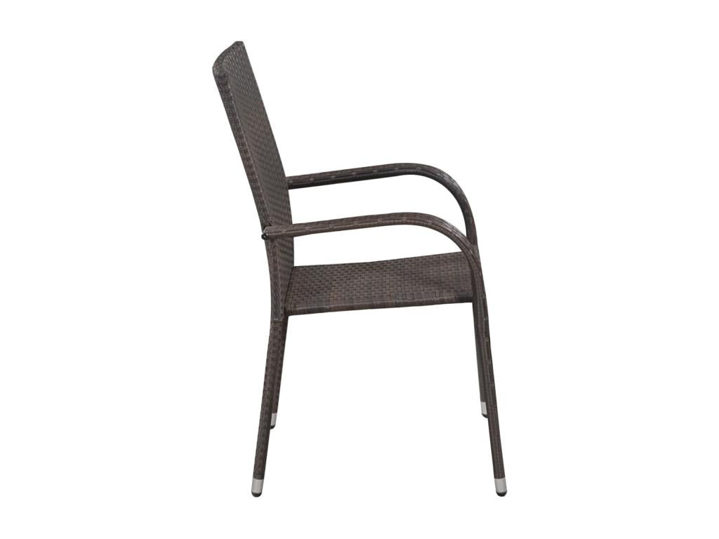 Ensemble à manger de jardin 3 pcs Marron