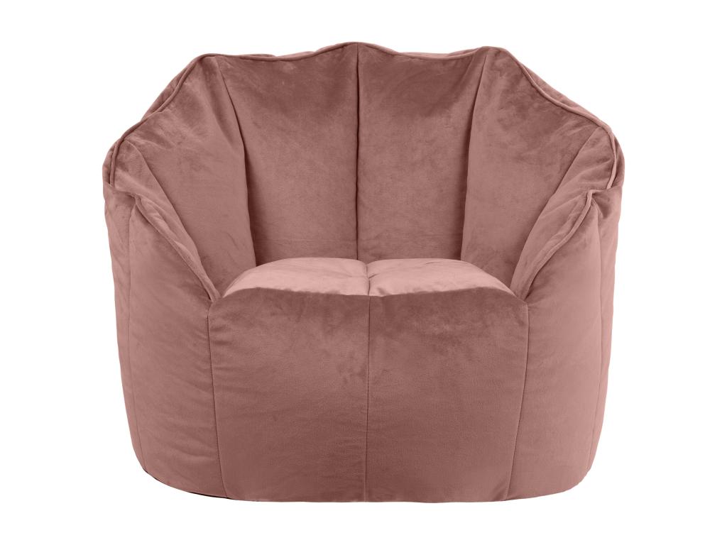 Pouf fauteuil velours rose - SIRENA