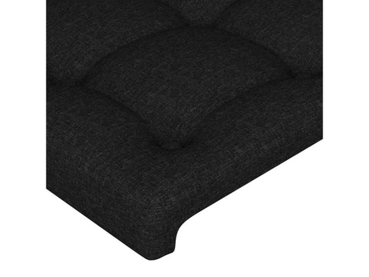 Tête de lit avec oreilles Noir 203x16x118/128 cm Tissu