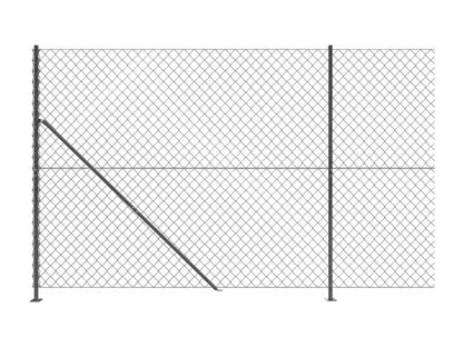 Clôture à mailles losangées avec mariée anthracite 2,2x10 m