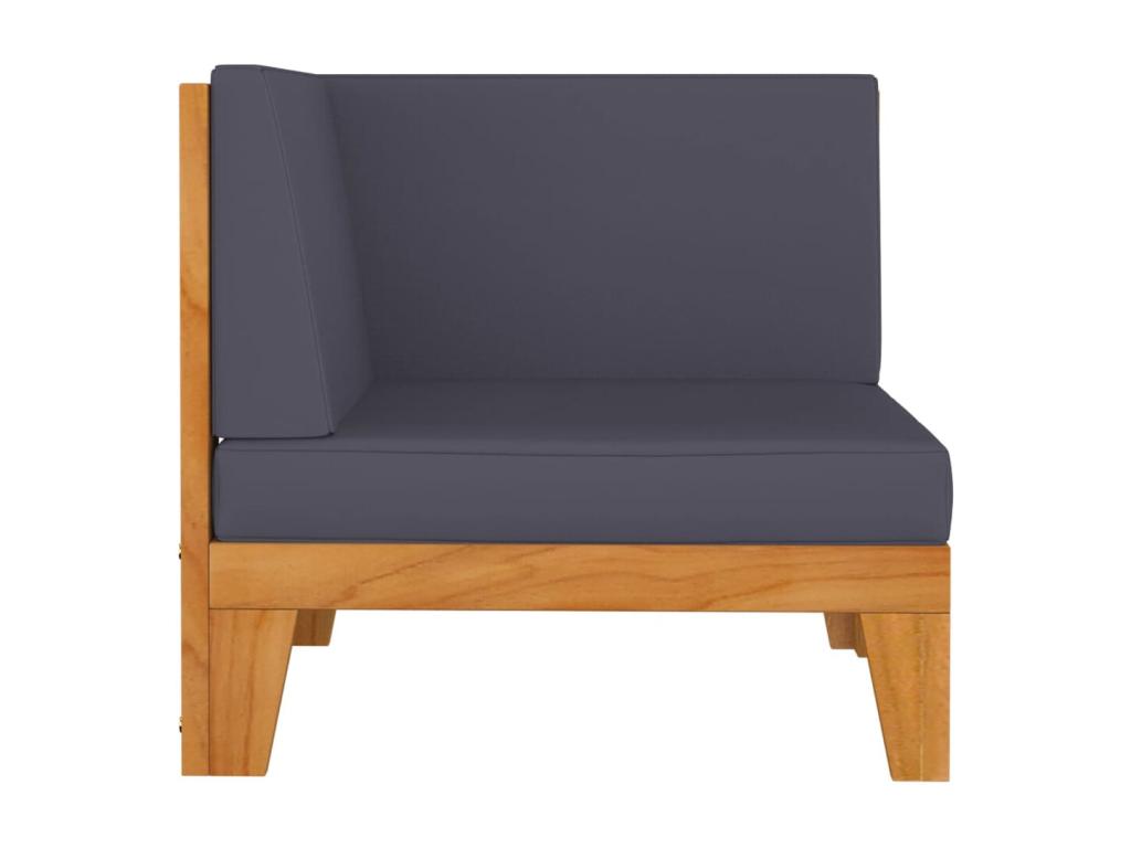 Salon de jardin 5 pièces avec coussins Bois d'Vertchez solide