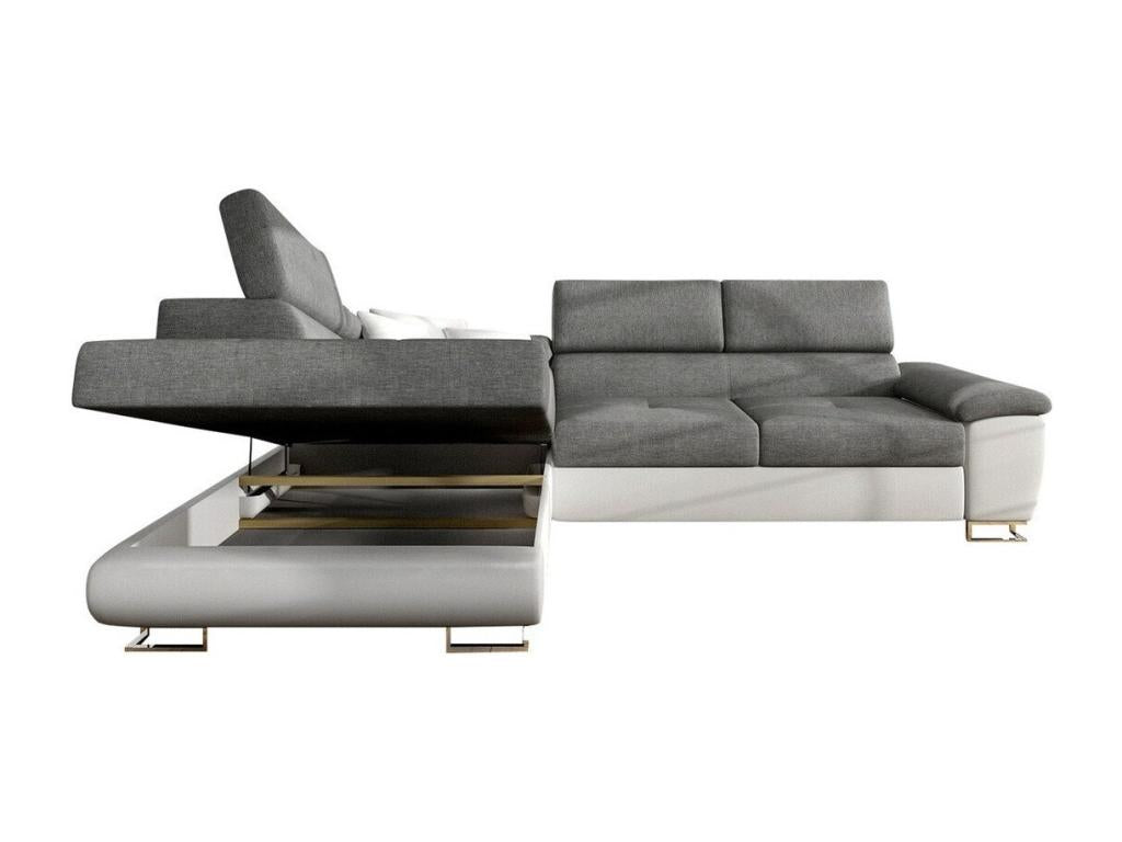 Canapé d'angle Vertchez 290 Turquoise Fonction de couchage Bo?te de literie 270x202cm
