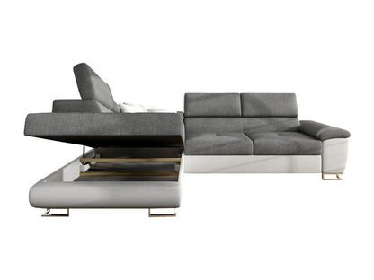 Canapé d'angle Vertchez 290 Turquoise Fonction de couchage Bo?te de literie 270x202cm