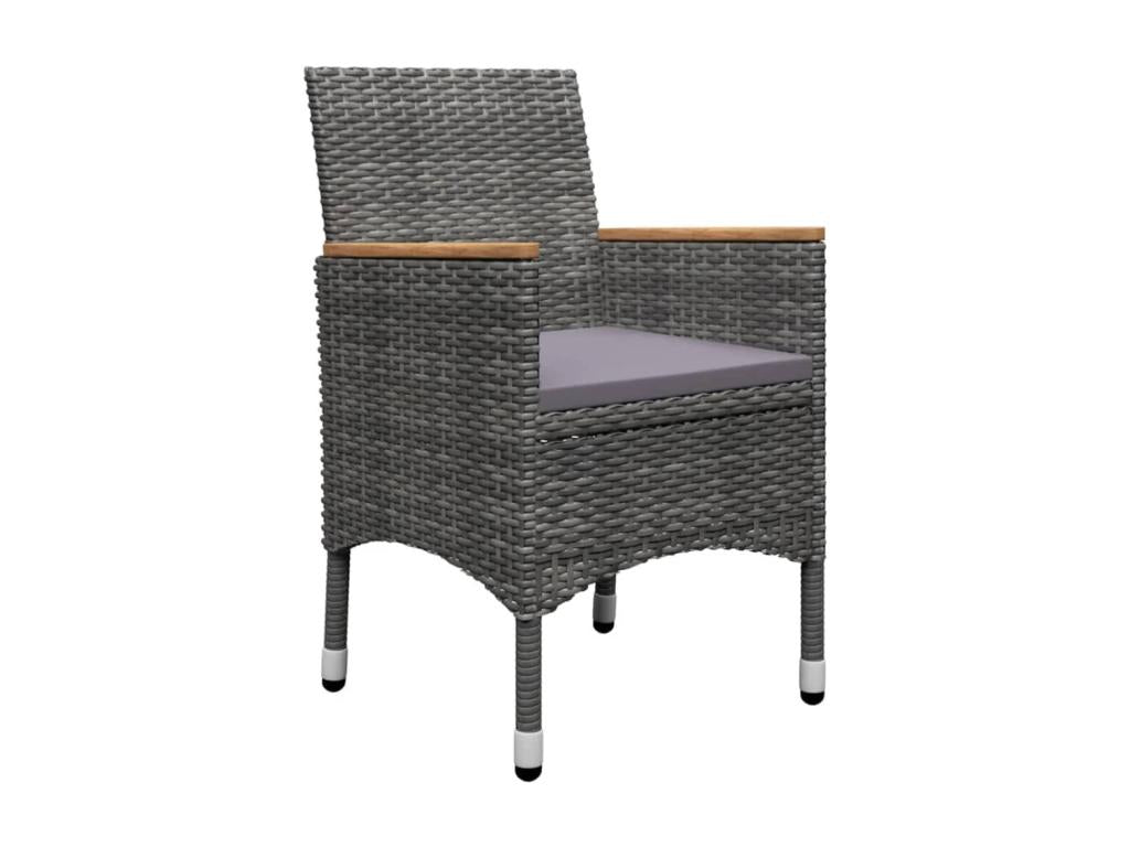 Ensemble de salle à manger de jardin 5 pièces Gris