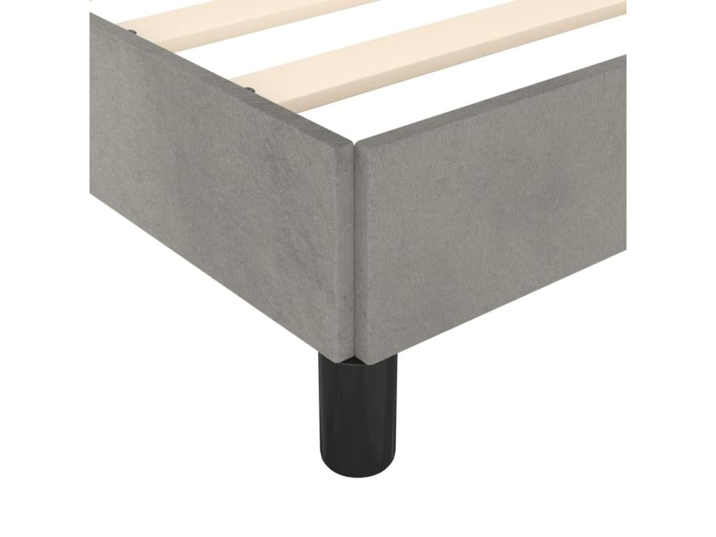 Cadre de lit Gris clair 90x200 cm Velours