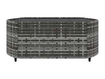 Salon de jardin 4 pcs avec coussins Gris Résine tressée