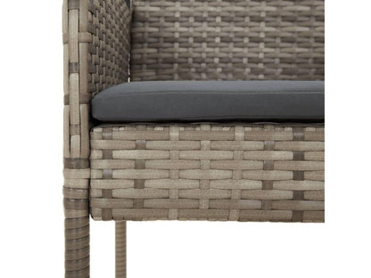 Ensemble à manger de jardin 3 pcs coussins gris résine tressée