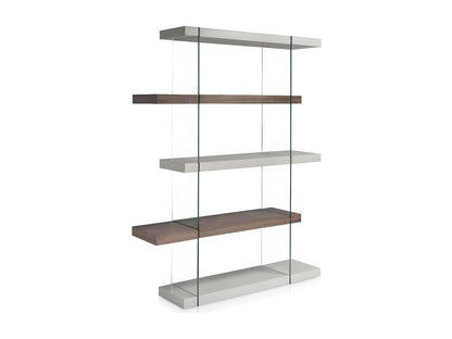 étagère moderne bois noyer et bois laqué Roma-Couleur Vertchez
