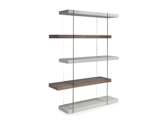 étagère moderne bois noyer et bois laqué Roma-Couleur Vertchez