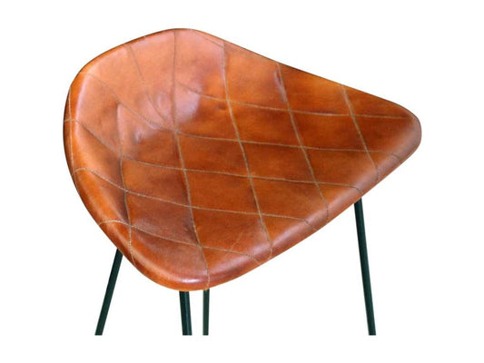 Lot de deux tabourets cuir marron 42x45x86 cm 1202050
