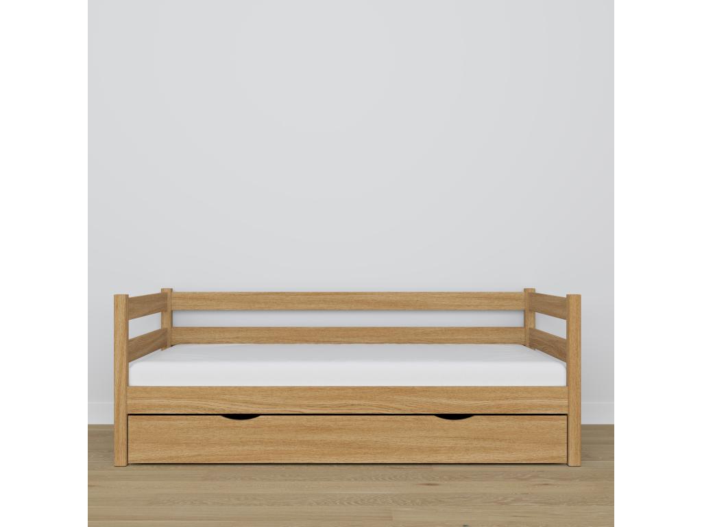 Lit banquette en chêne - avec tiroir N01 Chêne Naturel 100x190
