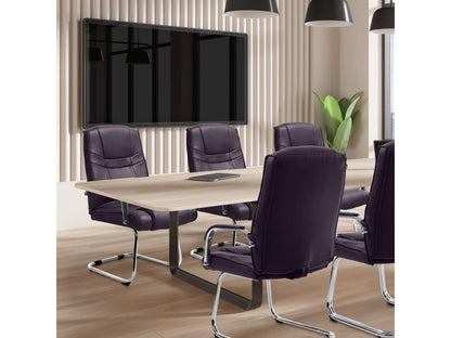 Lot de 2 chaises oscillantes - Similicuir / Métal - Marron - Vertchez