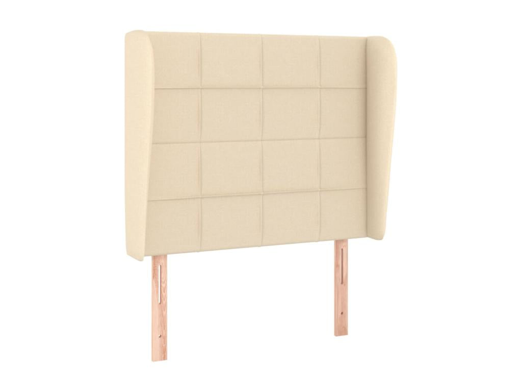 Lit à sommier tapissier et matelas Crème 90x190 cm Tissu