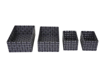 Panier de rangement Vertchez-C37 lot de 4 gris foncé