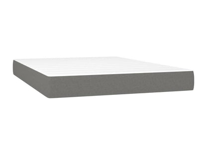 Sommier tapissier et matelas et LED Gris foncé 140x200 cm Tissu