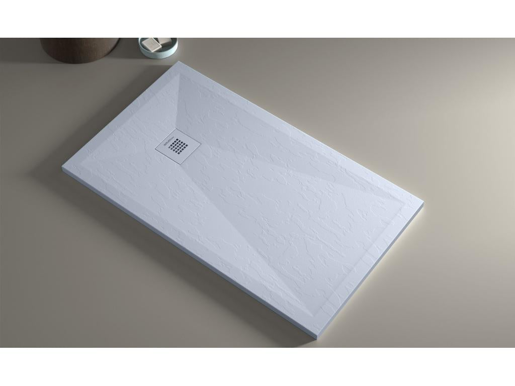 Receveur de douche gris finition ardoise Vertchez Plus grille de couleur - 80x80 cm