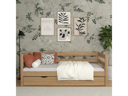 Lit banquette en chêne - avec tiroir N01 Chêne Naturel 100x190