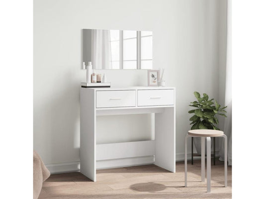 Coiffeuse avec miroir blanc 80x39x80 cm