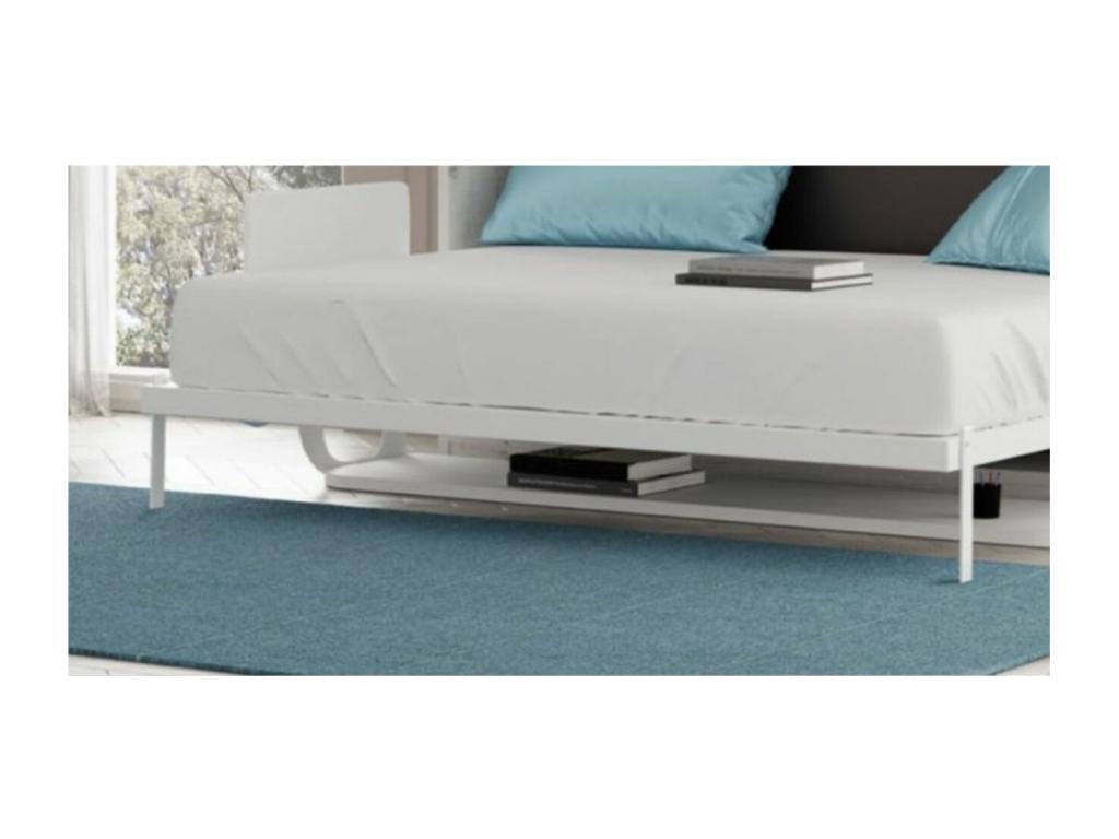 Lit escamotable vertical 140x190 avec bureau Studante-Façade Chêne gris