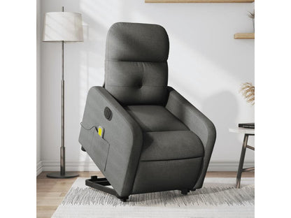 Fauteuil inclinable de massage électrique Gris foncé Tissu