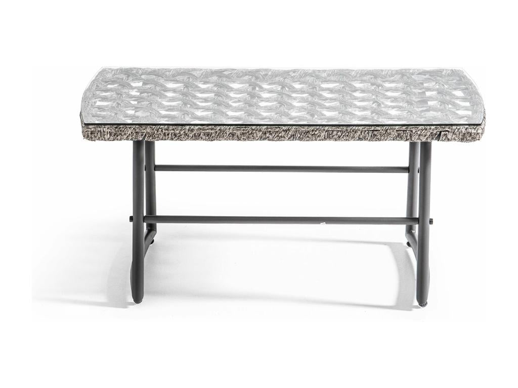 Salon de jardin 4 places en métal et résine gris