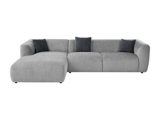 Canapé d'angle gauche en tissu gris Meublita