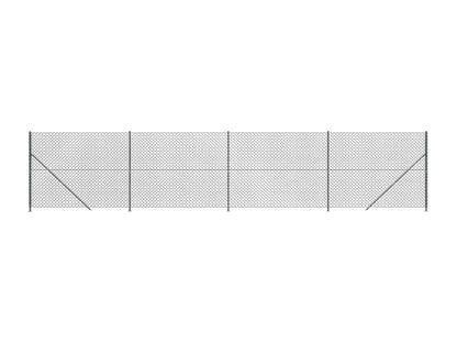 Clôture à mailles losangées avec mariée anthracite 2,2x10 m