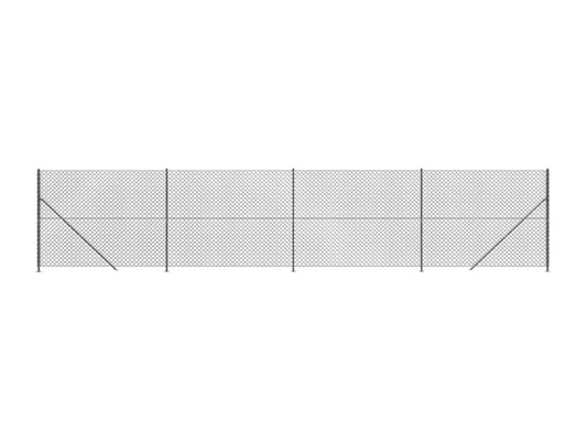 Clôture à mailles losangées avec mariée anthracite 2,2x10 m