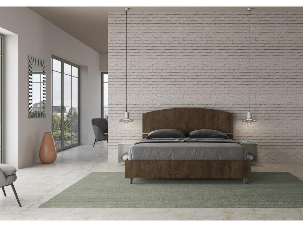 Lit avec sommier 160x190 noyer Vertchez